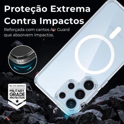 Imagem de Capa Mag-Safee para Samsung Galaxy S26 Capinha Slim Premium com Proteção de Câmera Magnetica Clear Case Transparente