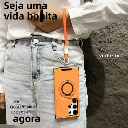 Imagem de Capa Magnética com Cordão para Samsung Galaxy S25/S24/S23/S22/S21 - Ultra Resistente