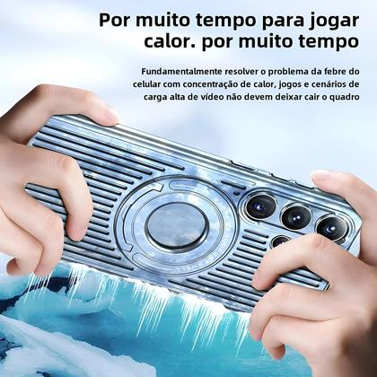 Imagem de Capa Magnética de Carregamento Sem Fio para Samsung S23/S24 Ultra - Com Dissipação de Calor e Suporte