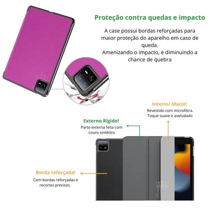 Imagem de Capa Magnética Flip + Película de Vidro Para Xiaomi Pad 6