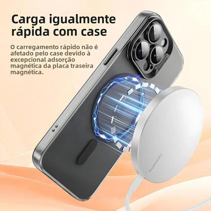 Imagem de Capa Magnética Fosca para iPhone 15/14/13/12 - Carregamento Sem Fio e à Prova de Choques