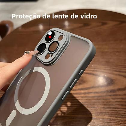Imagem de Capa Magnética Fosca para iPhone 16/15/14/13/12/11 - Carregamento Sem Fio e à Prova de Choques