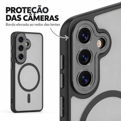 Imagem de Capa Magnética Fosca Transparente Anti Impacto Para S26 Plus