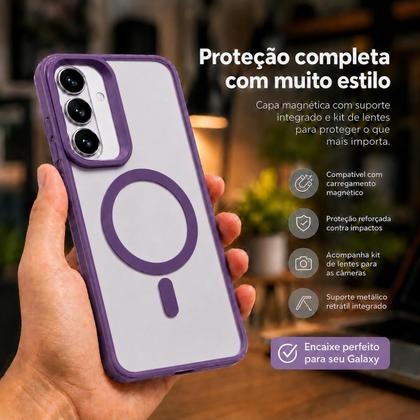 Imagem de Capa Magnética Lumme Para Samsung Galaxy S26 com Suporte 150º e Lentes de Proteção para Câmeras