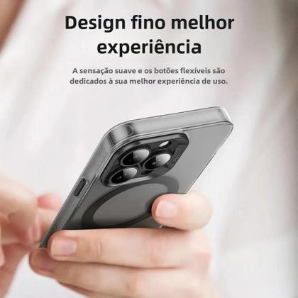Imagem de Capa Magnética MagSafe para iPhone 15/14/13/12 Pro Max - Carregamento Sem Fio e à Prova de Choques