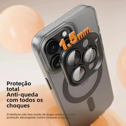 Imagem de Capa Magnética MagSafe para iPhone 15/14/13/12 Pro Max - Carregamento Sem Fio e à Prova de Choques