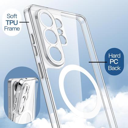 Imagem de Capa Magnética para Samsung Galaxy S26 Ultra, Compatível com MagSafee, Proteção Total da Lente da Câmera, Case Protetora