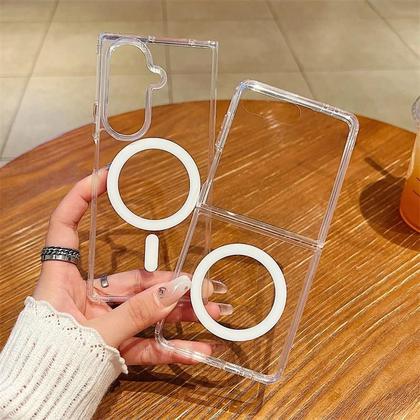 Imagem de Capa Magnética Transparente Para Carregamento Sem Fio À Prova De Choque Para Samsung Galaxy Z Fold