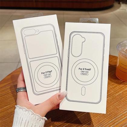 Imagem de Capa Magnética Transparente Para Carregamento Sem Fio À Prova De Choque Para Samsung Galaxy Z Fold