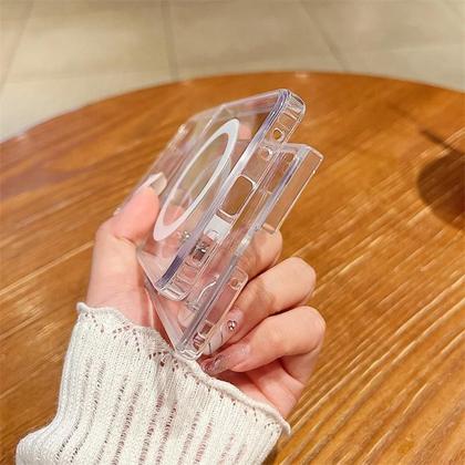 Imagem de Capa Magnética Transparente Para Carregamento Sem Fio À Prova De Choque Para Samsung Galaxy Z Fold