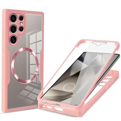 Imagem de Capa Magnética Transparente Para Samsung Galaxy S26 S25 S24 Ultra S22 S23 FE Com Protetor De Tela E