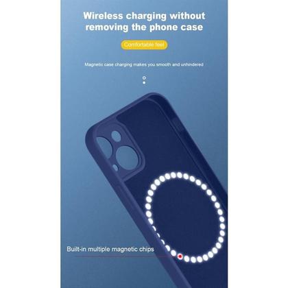 Imagem de Capa Magsafe Aveludada Compatível Com iPhone 15 Plus + Pel Hidrogel