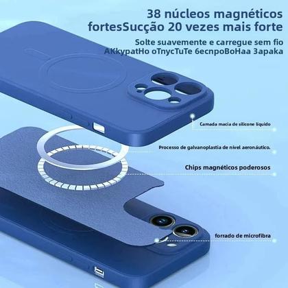 Imagem de Capa MagSafe de Carregamento Sem Fio para iPhone 16/15/14/13/12/11 - Capa Magnética