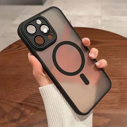Imagem de Capa MagSafe Luxo para iPhone 15/14/13/12/11 - Carregamento Sem Fio Magnético e à Prova de Choques