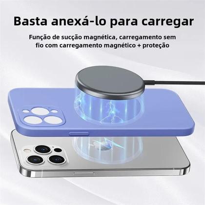 Imagem de Capa MagSafe Magnética de Silicone para iPhone 15/14/13/12/11 - Pro, Max e Mini