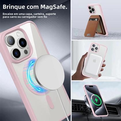 Imagem de Capa MagSafe para iPhone 15 Pro Max, 14 Plus, 13 Mini, 12, 11, X, XS, XR e SE - Anti-Amarelamento