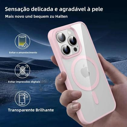 Imagem de Capa MagSafe para iPhone 15 Pro Max/14 Plus/13 Mini/12/11/X/XS/XR/SE - Anti-Amarelamento