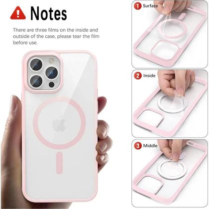 Imagem de Capa MagSafe para iPhone 15 Pro Max/14 Plus/13 Mini/12/11/X/XS/XR/SE - Anti-Amarelamento