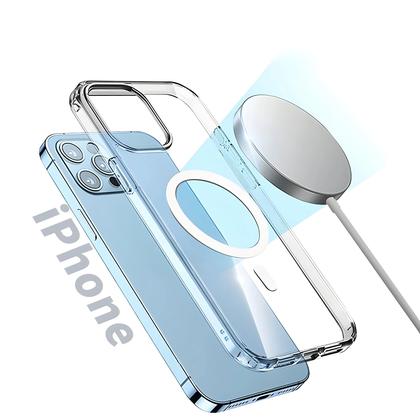 Imagem de Capa MagSafe Transparente para iPhone 16/15/14/13/12/11 - Carregamento Sem Fio