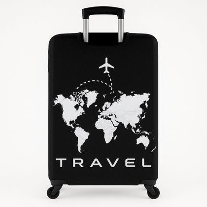 Imagem de Capa Mala Viagem Protetora Estampa Tecido Mapa Mundo Bagagem