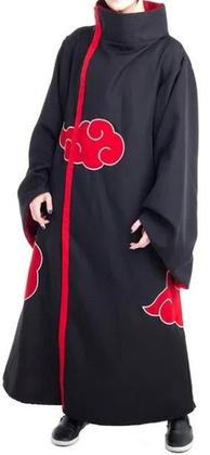 Imagem de Capa manto akatsuki naruto nuvens bordadas cosplay fantasia preto