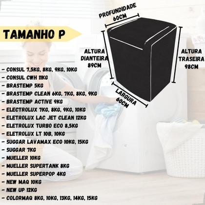 Imagem de Capa Maquina De Lavar Brastemp Consul Eletrolux 7kg 8kg 9kg 10kg