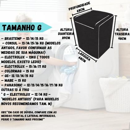 Imagem de Capa Maquina De Lavar Brastemp Eletrolux Consul 12kg 13kg 14kg 15kg 16kg