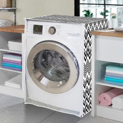 Imagem de Capa Maquina de Lavar PVC Abertura Frontal c/ Ziper ZigZag GG