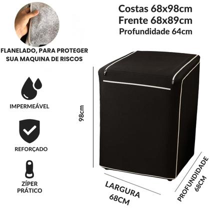 Imagem de Capa Maquina Lavar Electrolux Brastemp Consul 12 13 14 15 16 17 Kg Ziper