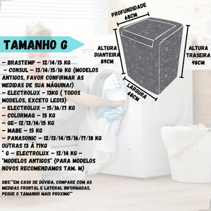 Imagem de Capa Maquina Lavar Eletrolux Brastemp 12kg 13kg 14kg 15kg 16kg