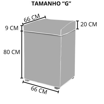 Imagem de Capa Maquina Lavar Roupas 10kg A16kg Com Tampa Cinza 100% PVC