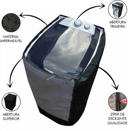 Imagem de Capa Maquina Tanquinho Colormaq 16Kg Abertura Superior Ziper Preto