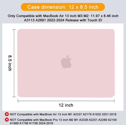 Imagem de Capa MOSISO compatível com MacBook Air de 13,6 polegadas rosa bebê