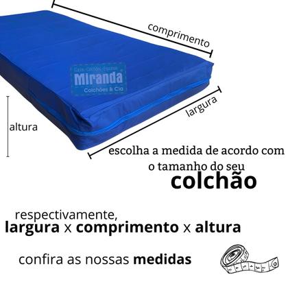 Imagem de Capa p/ Colchão Solteiro Tipo Hospitalar Impermeável Azul