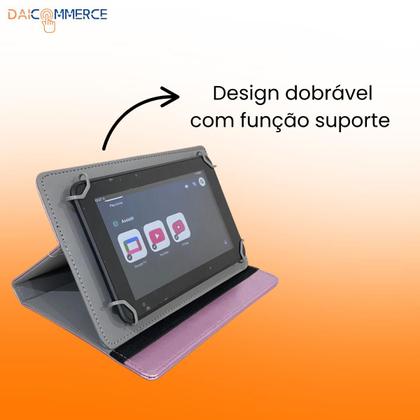 Imagem de Capa p/ Tablet 8 Polegadas Com Presilhas e Apoio Prático