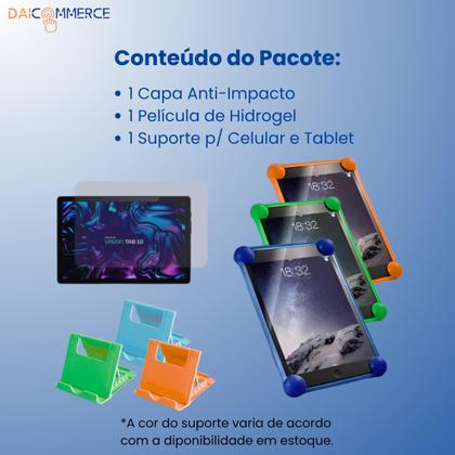 Imagem de Capa P/ Tablet Positivo Vision Tab 10 + Película + Suporte de Mesa