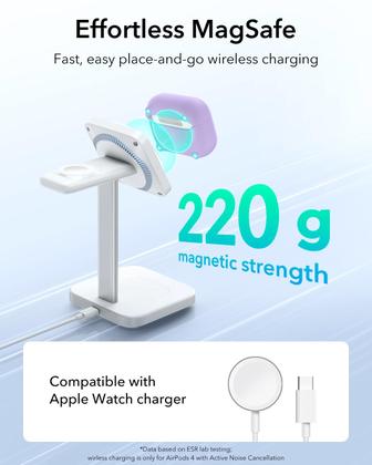 Imagem de Capa para AirPods 4 ESR HaloLock Purple com proteção total contra quedas