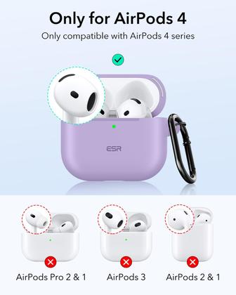 Imagem de Capa para AirPods 4 ESR HaloLock Purple com proteção total contra quedas