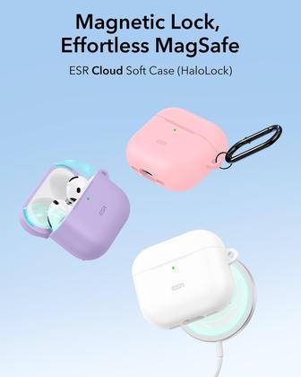 Imagem de Capa para AirPods 4 ESR HaloLock Purple com proteção total contra quedas