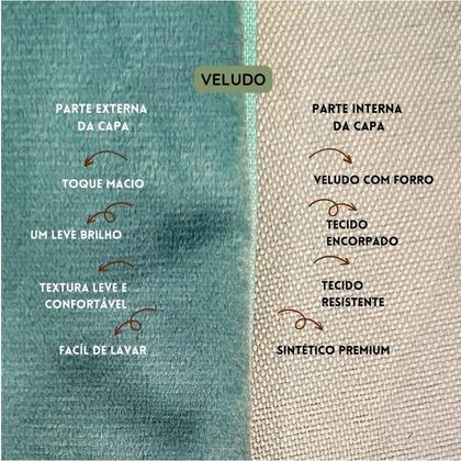 Imagem de Capa para Almofada Drapeada em Veludo Quadrada Tiffany