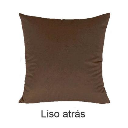 Imagem de Capa para Almofada Drapeada Line em Veludo Quadrada 50x50 Marrom Camurça