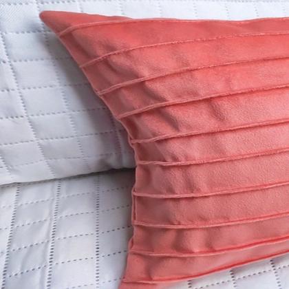 Imagem de Capa para Almofada Drapeada Line em Veludo Quadrada 50x50 Várias Cores