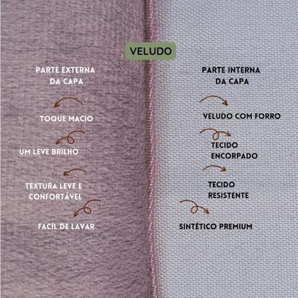 Imagem de Capa para Almofada Drapeada Line em Veludo Quadrada 50x50 Várias Cores