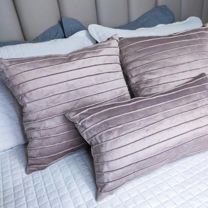 Imagem de Capa para Almofada Drapeada Line em Veludo Quadrada 50x50 Várias Cores