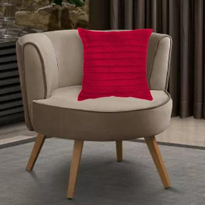 Imagem de Capa para Almofada Drapeada Line em Veludo Quadrada Vermelho