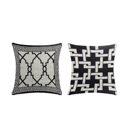 Imagem de Capa para Almofada Grécia Dupla Face 45 x 45cm Tecido Jacquard com Zíper