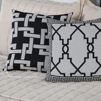 Imagem de Capa para Almofada Grécia Dupla Face 45 x 45cm Tecido Jacquard com Zíper