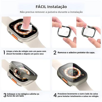 Imagem de Capa para Apple Watch Ultra 49mm com Protetor de Tela e Acessórios de Pulseira