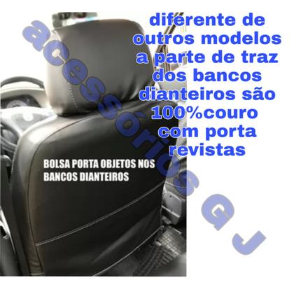 Imagem de capa para banco de carro 100% em couro preto para Cobalt 2013