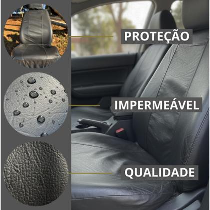 Imagem de Capa Para Banco de Carro Em Couro Proteção Impermeável Preto e Cinza